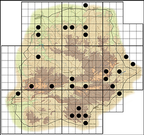Tuxentius calice Waterberg distribution